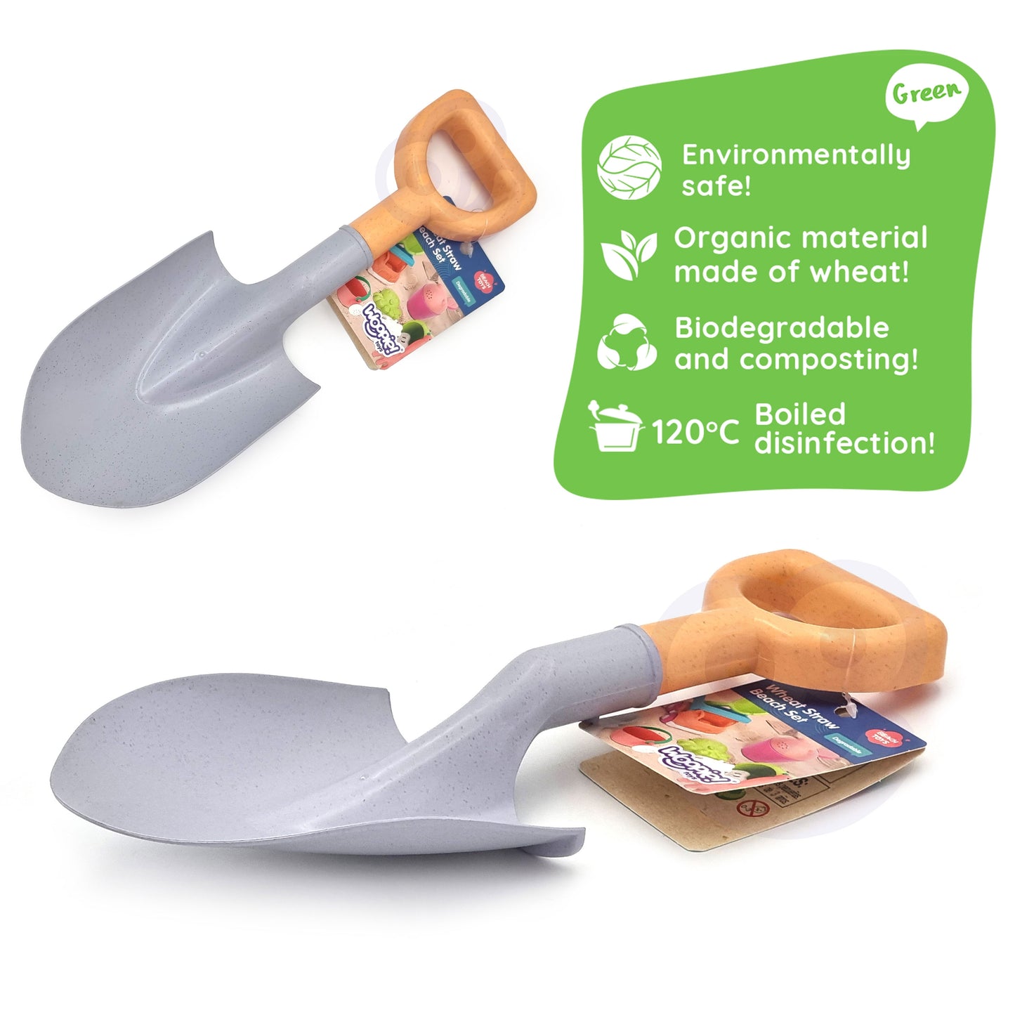 WOOPIE GREEN Organinis Biologiškai Irantis Smėlio Kastuvėlis, 33 cm – vaizdas 3