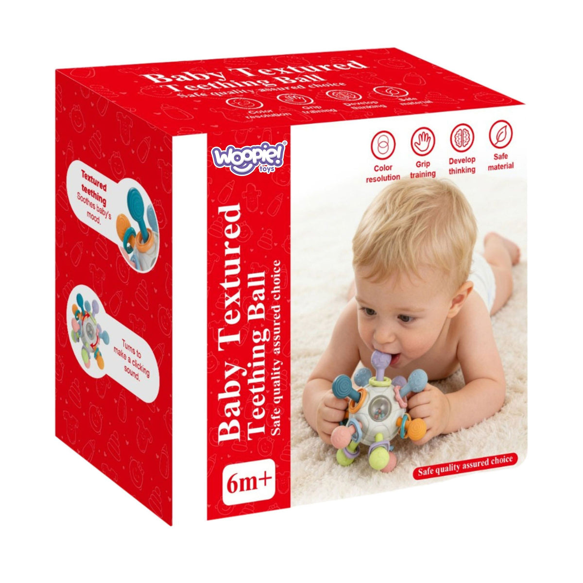 WOOPIE BABY Sensorinis Kramtukas Kamuoliukas 3in1, 6m+
