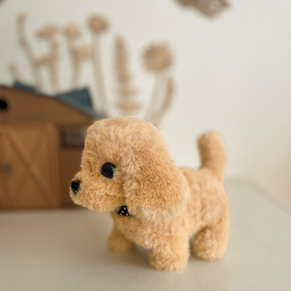 WOOPIE Interaktyvus Pliušinis Šuo su Kaulu Bišonas/Golden Retriveris