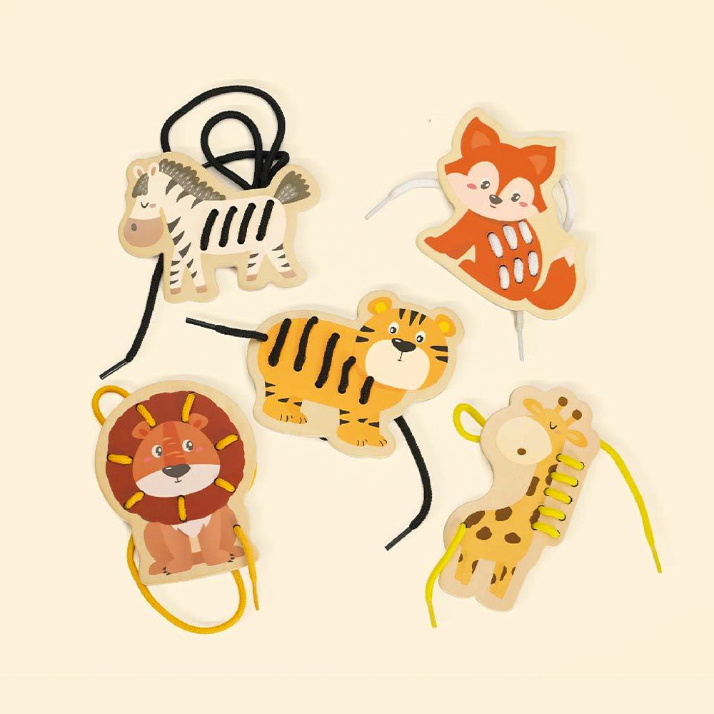 CLASSIC WORLD Mediniai batų raišteliai surišami siūlai Animals Africa 10 vnt – vaizdas 3