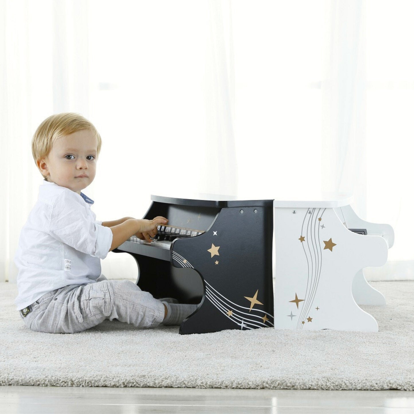 Classic World Medinis Pianinas Vaikams su Mokymosi Knyga