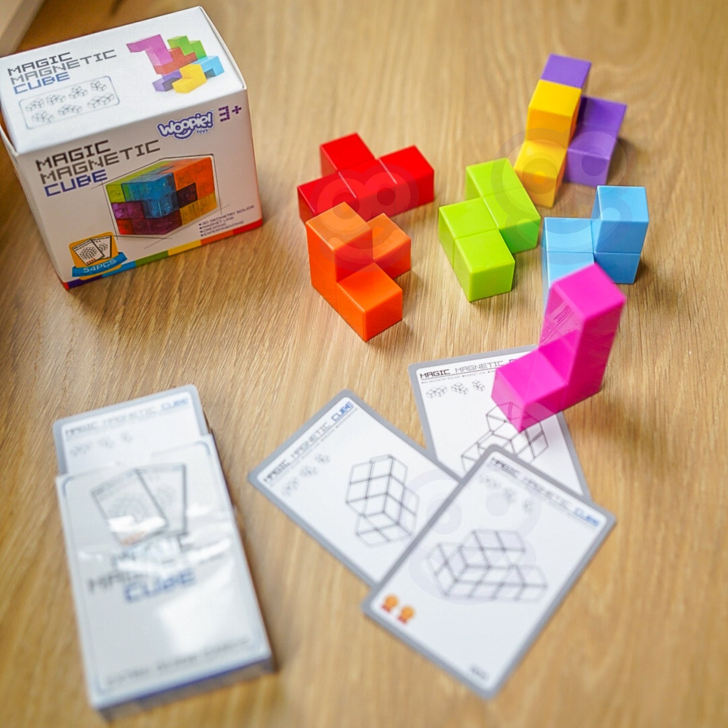 WOOPIE Tetris 3D Kubų Dėlionė su Kortelių Rinkiniu 54 vnt.