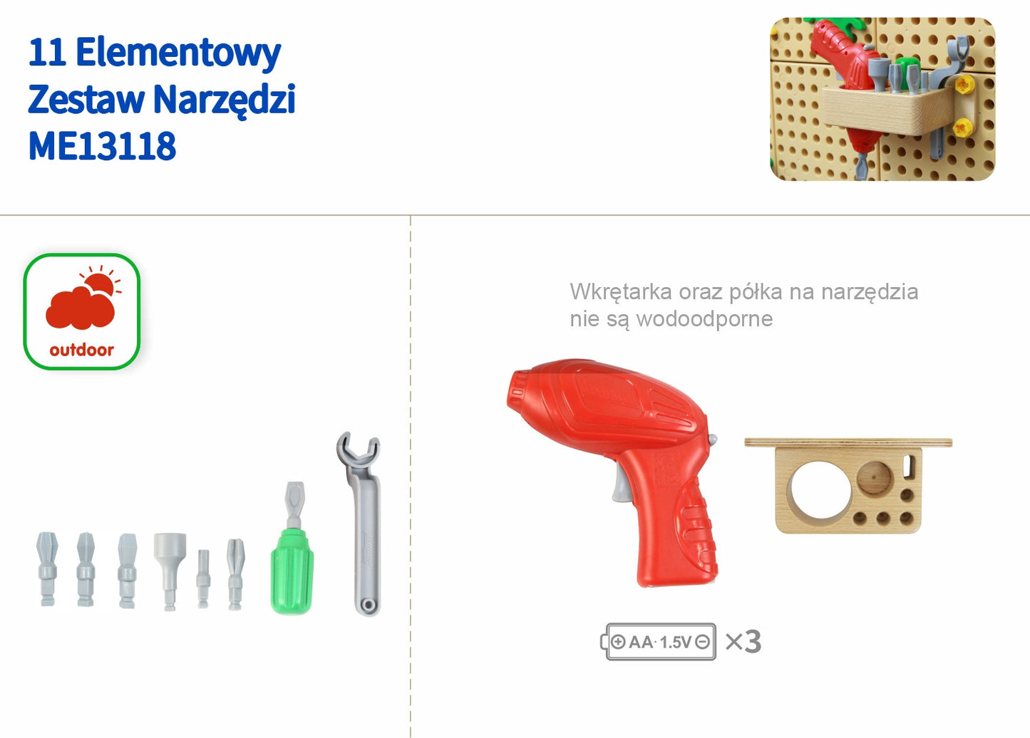MASTERKIDZ 8 dalių įrankių rinkinys STEM kūrybinei lentai