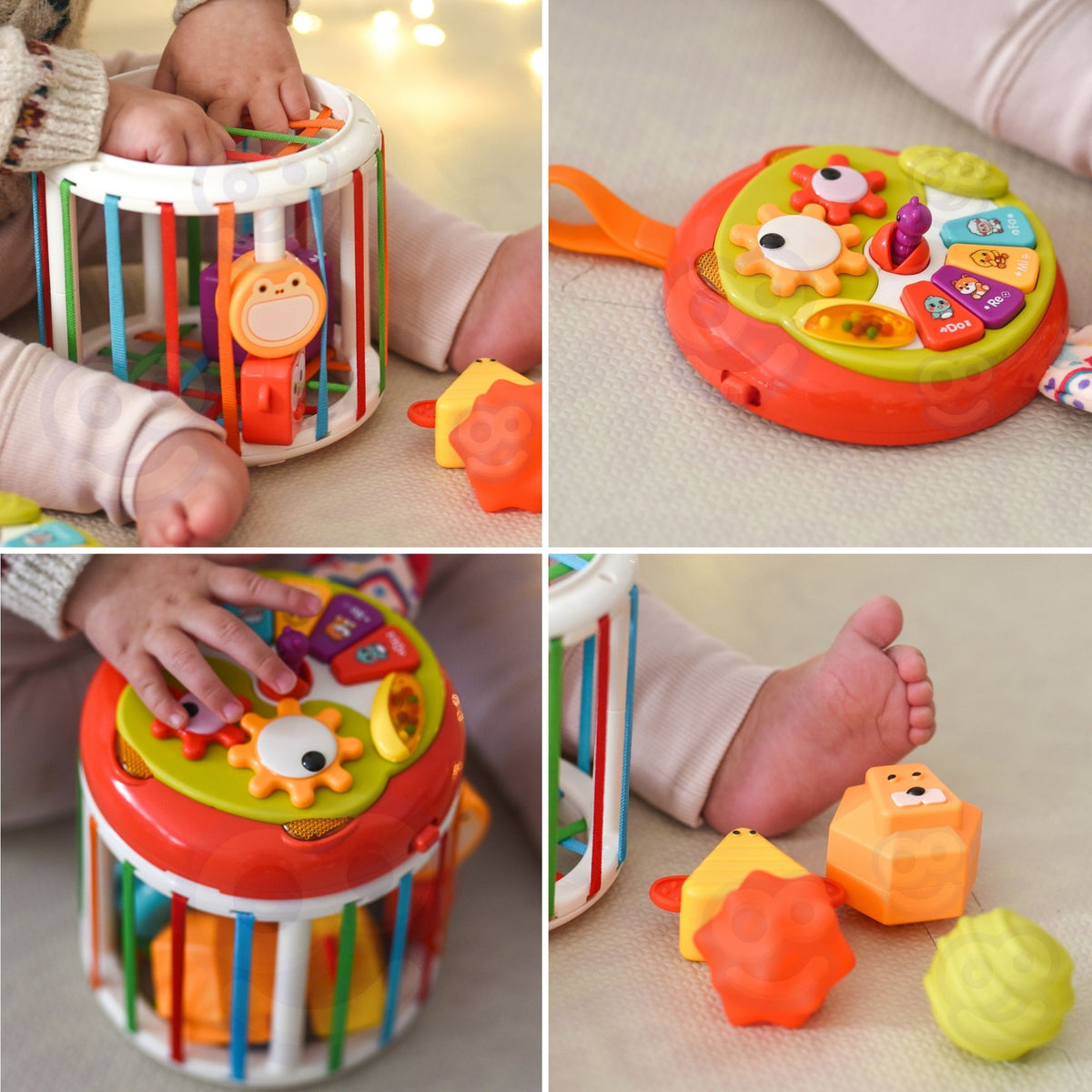WOOPIE BABY Interaktyvus Sensorinis Kubas su Būgnu