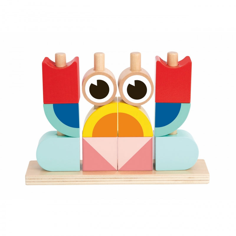 TOOKY TOY Kūrybingi mediniai erdviniai blokai 3D krabas