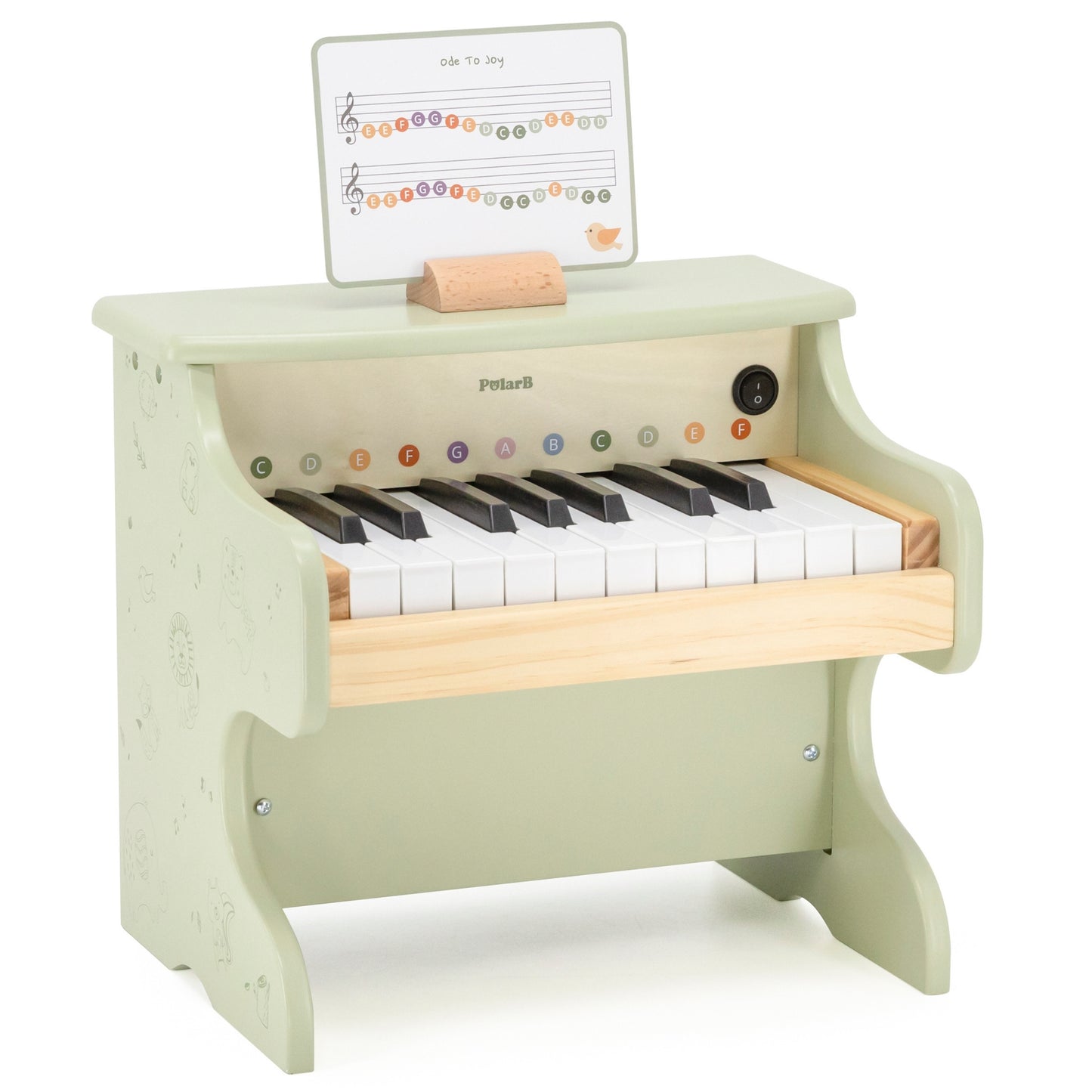 Viga Žalias Medinis Pianinas Mokymasis Groti – Vaikams nuo 3 m.