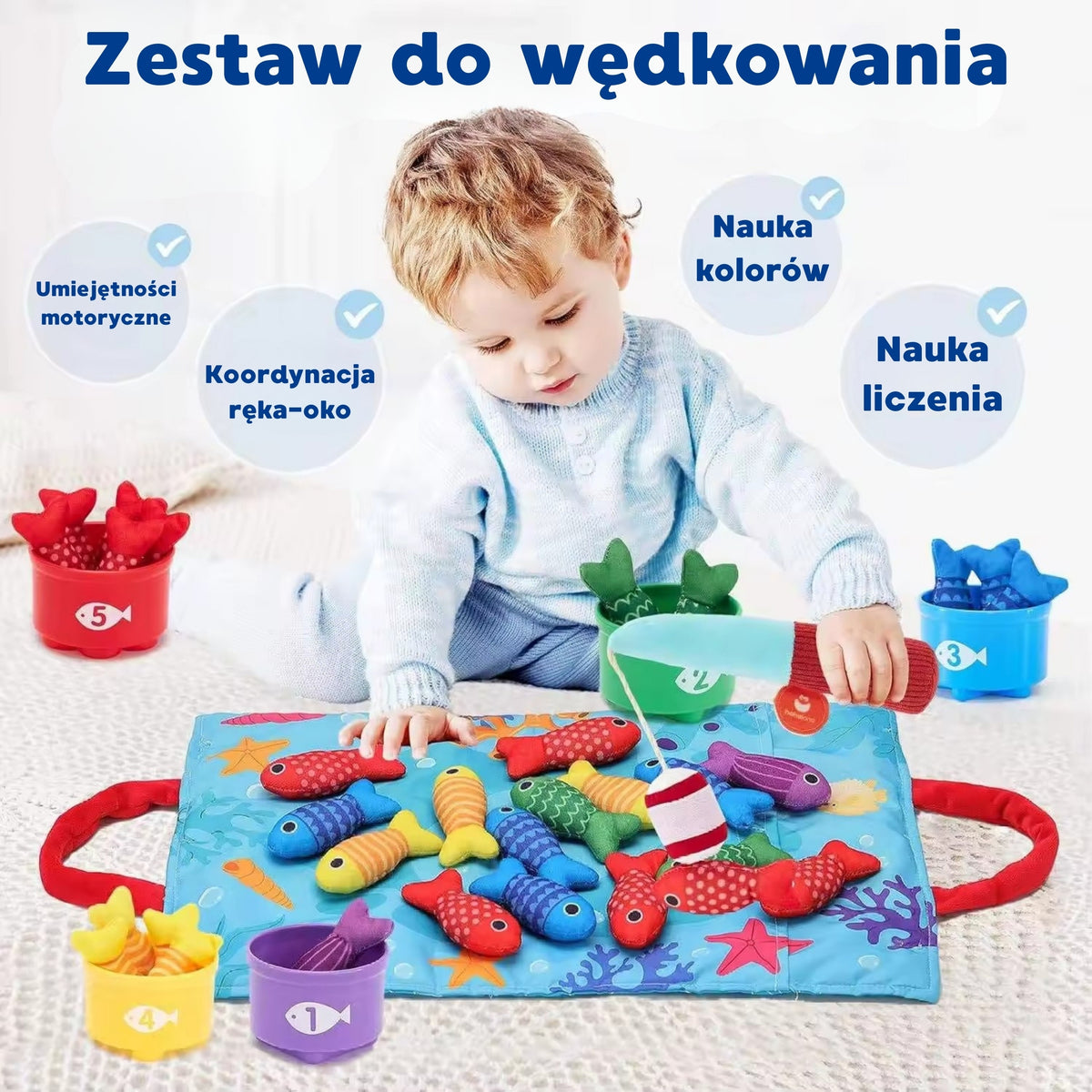 WOOPIE Mažojo Žvejo Rinkinys su Skaičiavimu, 22 detalės