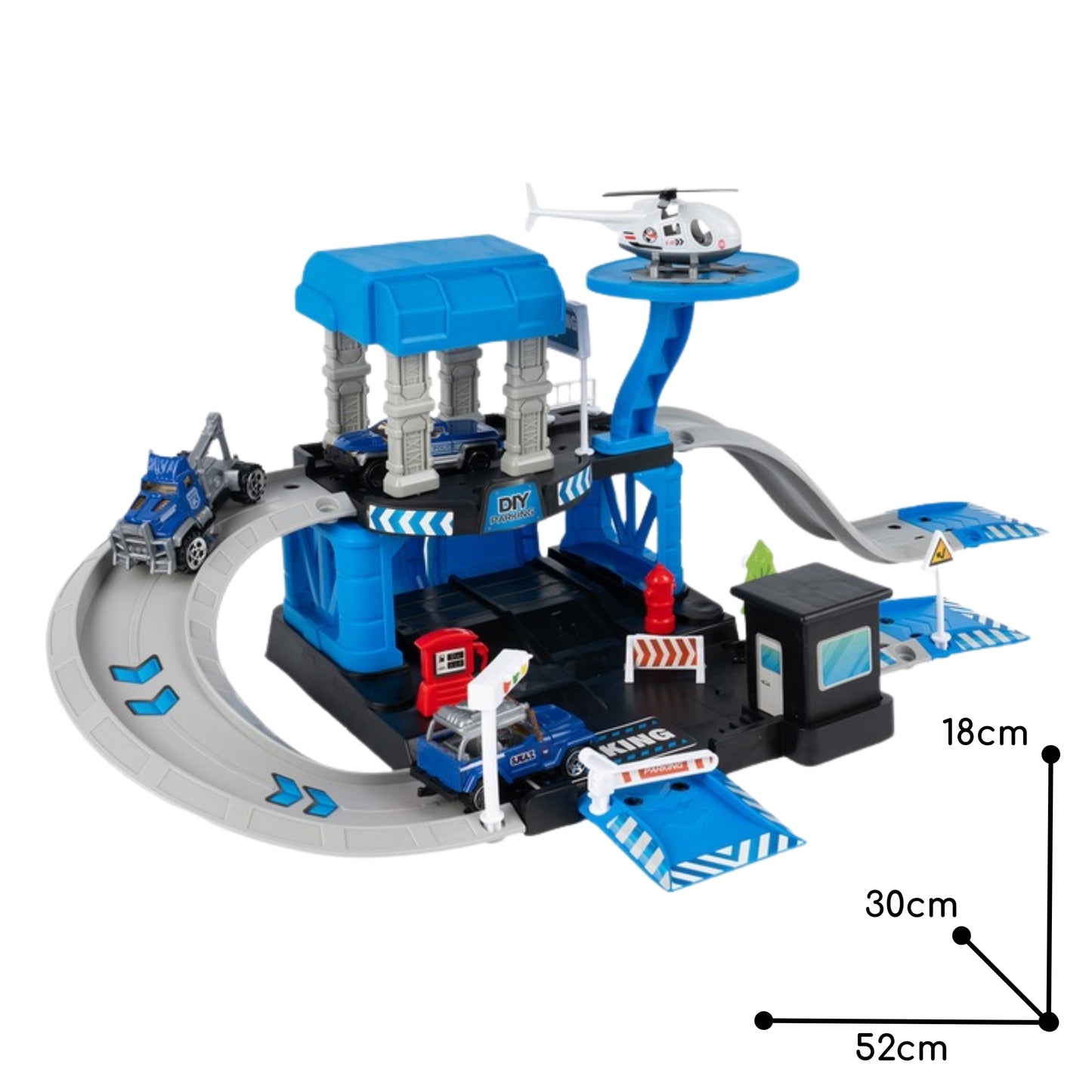 WOOPIE Policijos nuovados garažo ir stovėjimo aikštelės rinkinys, 43 dalys – vaizdas 3