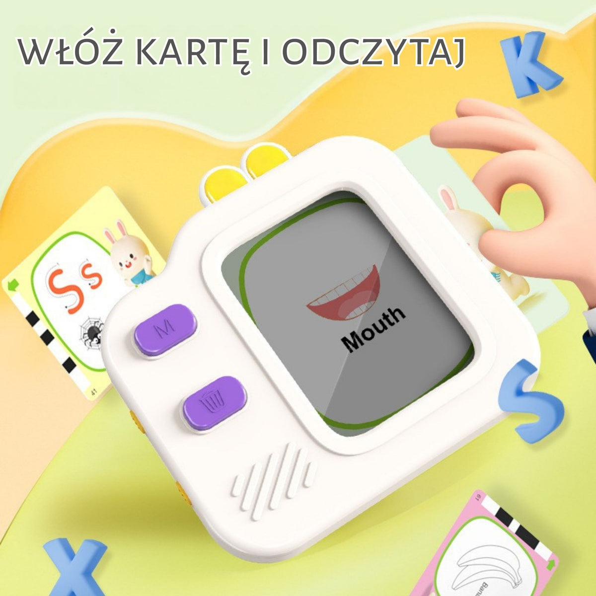WOOPIE Grafinis Planšetas Anglų Kalbos Mokymui su 120 Kortelių