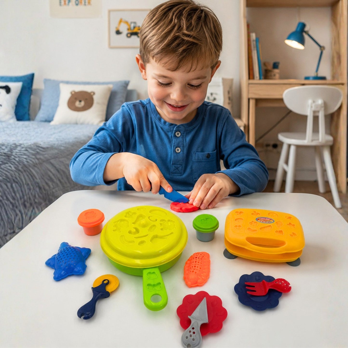 WOOPIE Plastilino Rinkinys Virtuvėlė Vaflių Aparatas 39 dalys