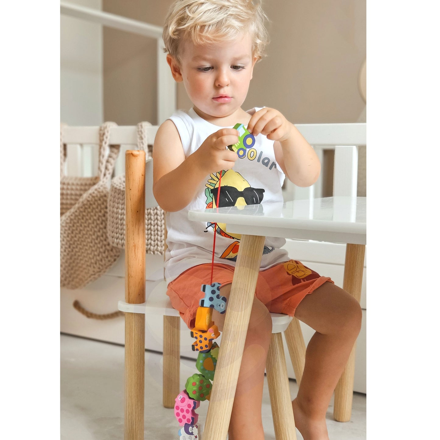 Woopie Green Mediniai Veriamo Ūkio Gyvūnų Kaladėlės – 13 dalių Rinkinys – vaizdas 3