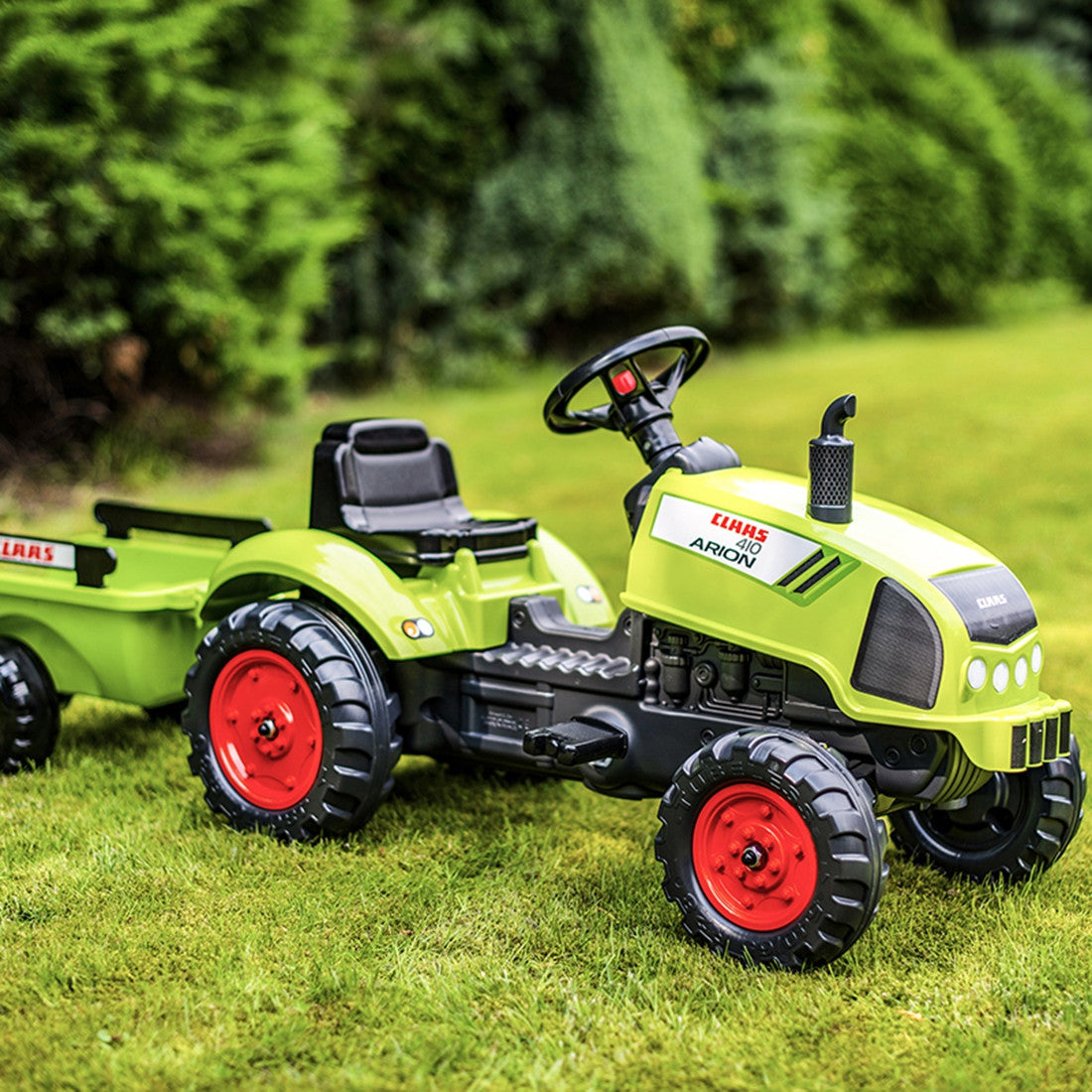 FALK Claas Arion 410 minimas traktorius su priekaba 2–5 m.