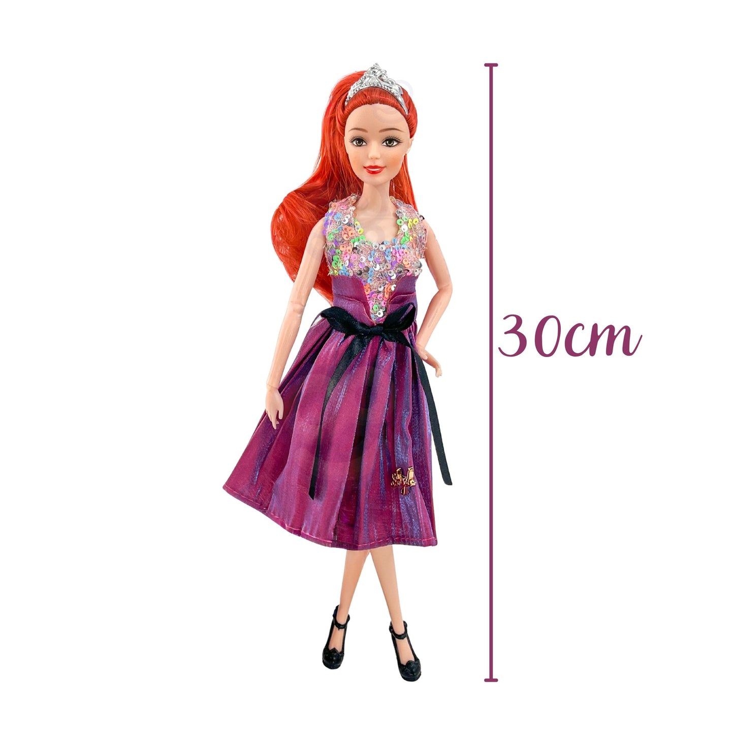 WOOPIE ROYAL Lėlė Emi Style Fashion, 32 cm – Stilinga Princesė su Rožine Suknele ir Priedais – vaizdas 4