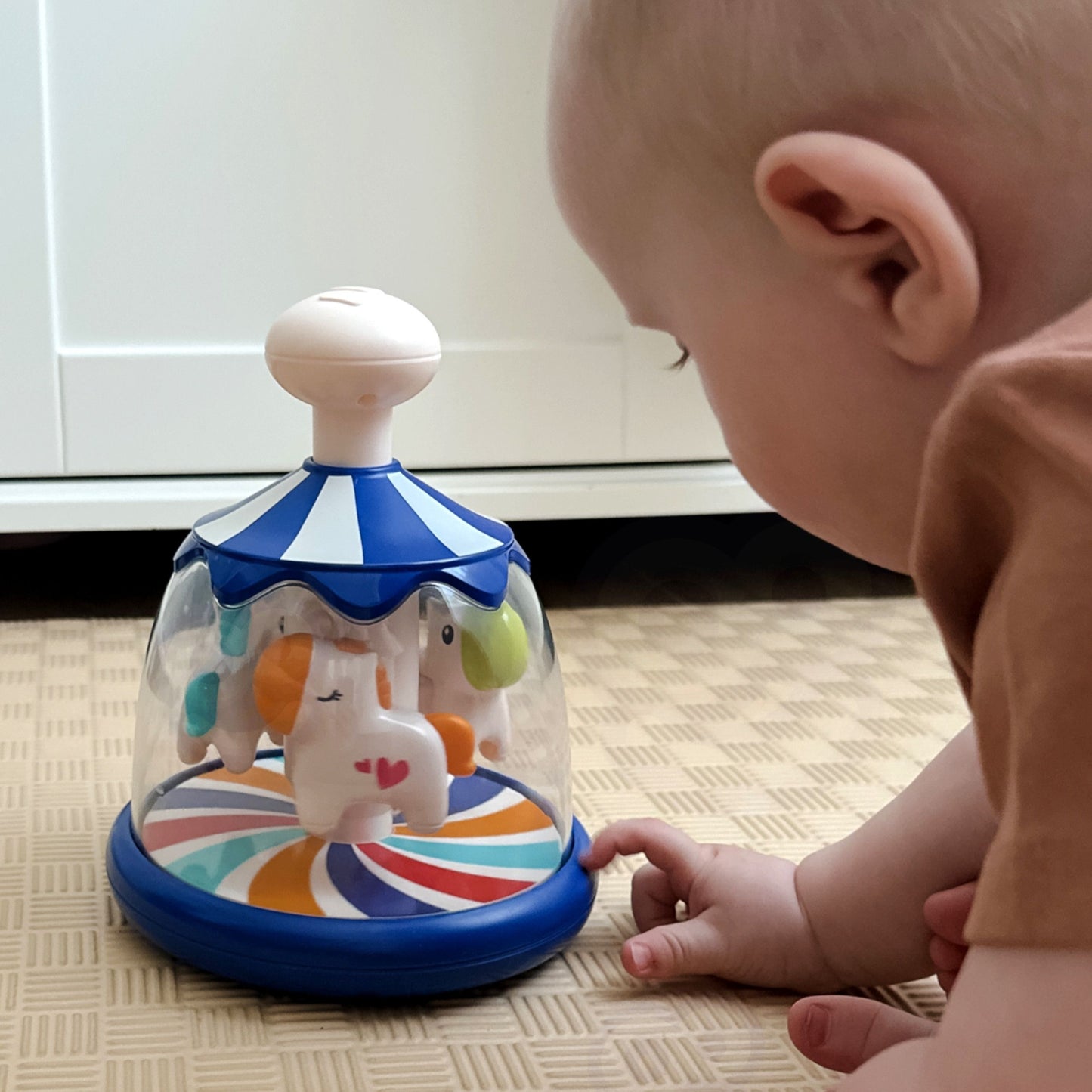 WOOPIE BABY Mėlynas sukutis-karuselė su spalvotais arkliukais – vaizdas 2