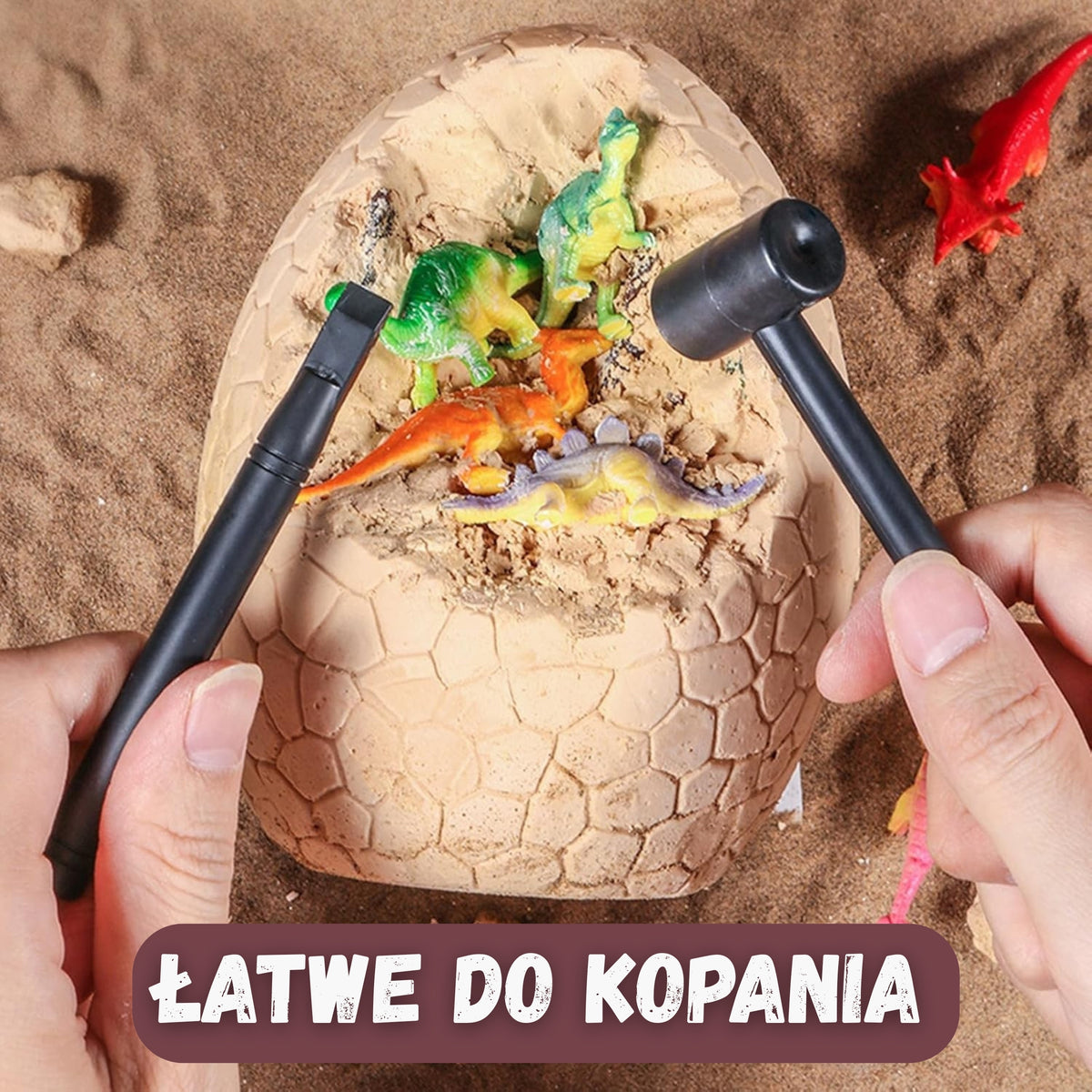 WOOPIE Dinozaurų Kiaušinio Iškasenų Rinkinys - 12 Dinozaurų