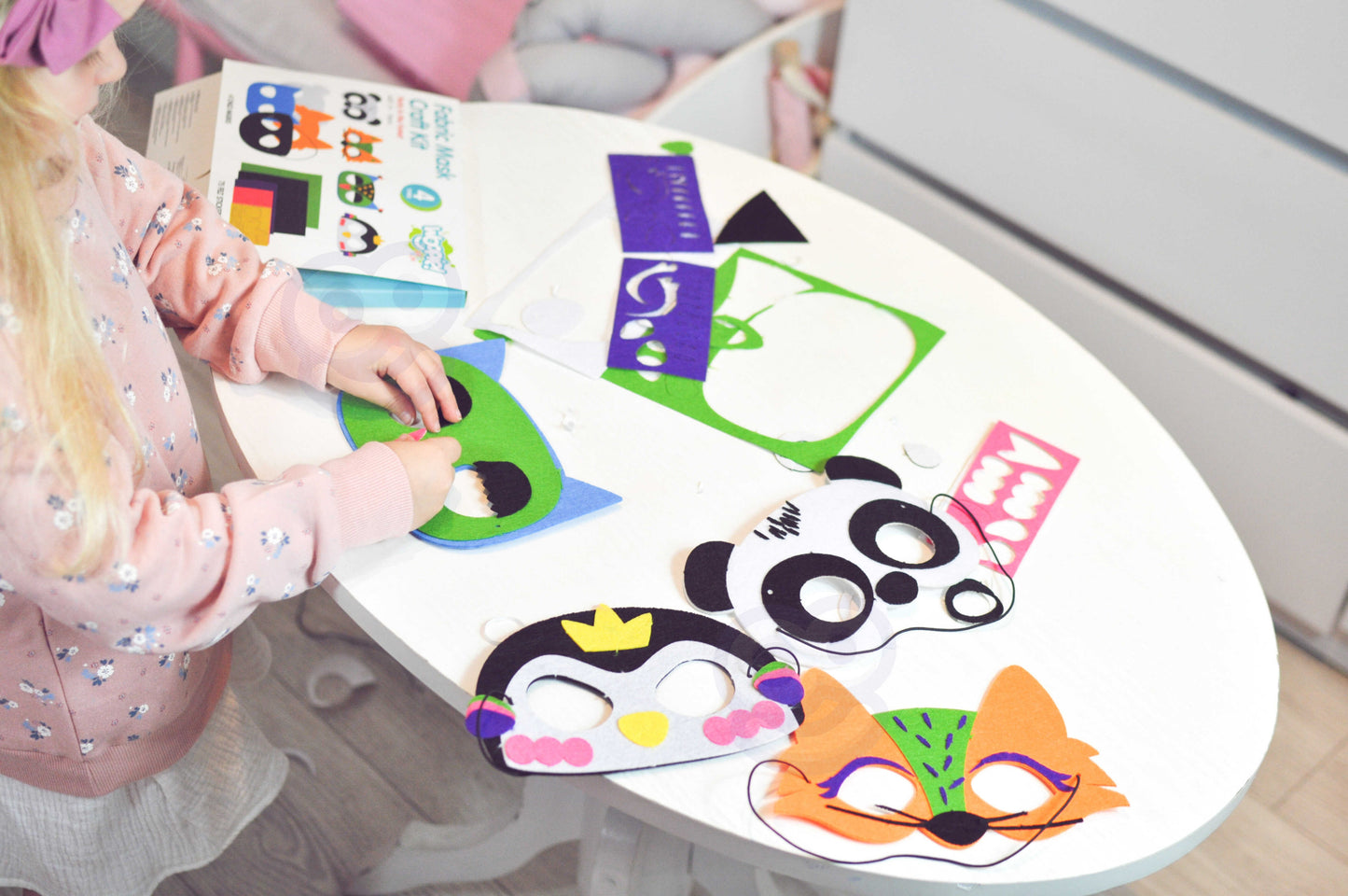 WOOPIE ART&FUN kūrybinis rinkinys – veltinio kaukės „Pasidaryk pats“, 4 vnt – vaizdas 6