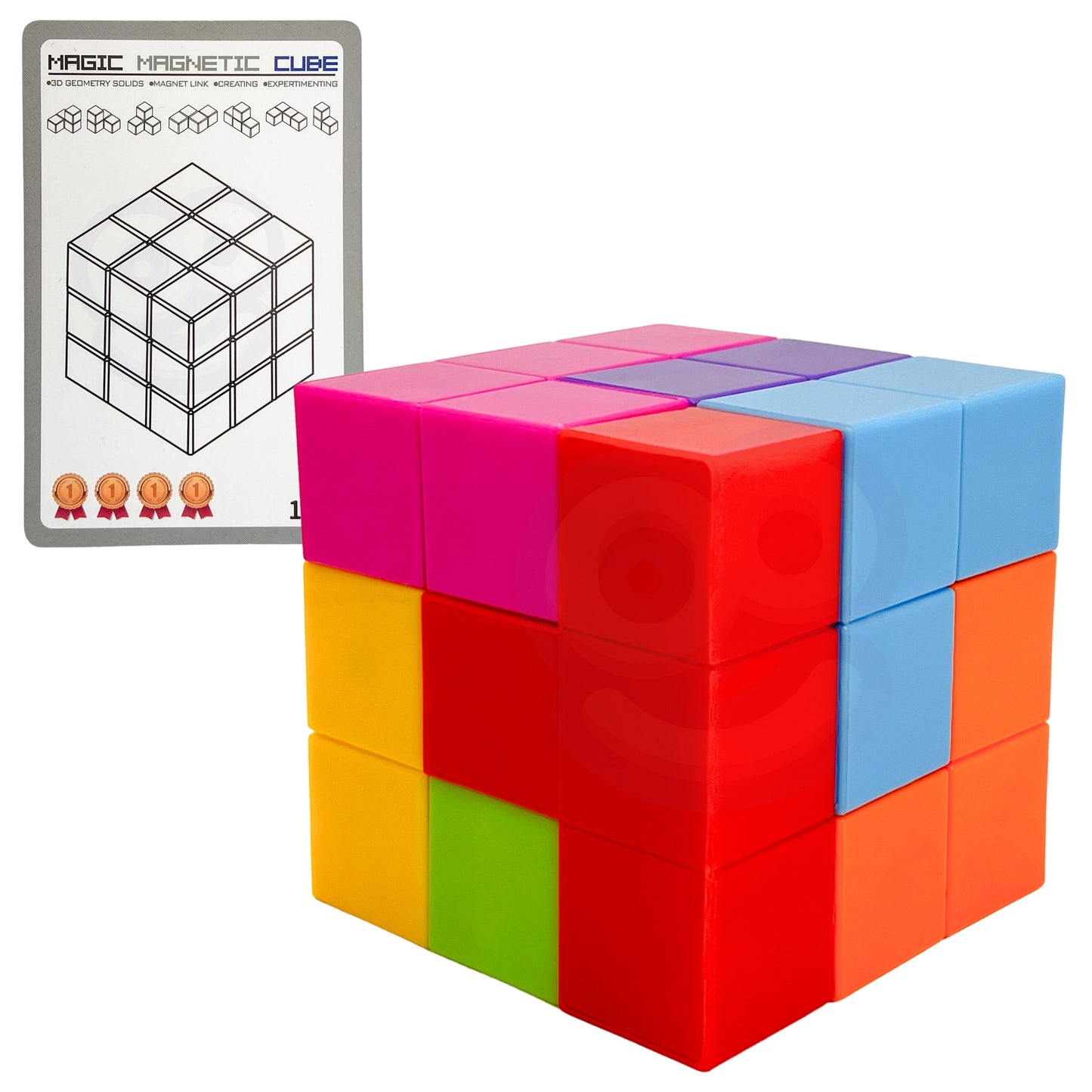 WOOPIE Tetris 3D Kubų Dėlionė su Kortelių Rinkiniu 54 vnt.
