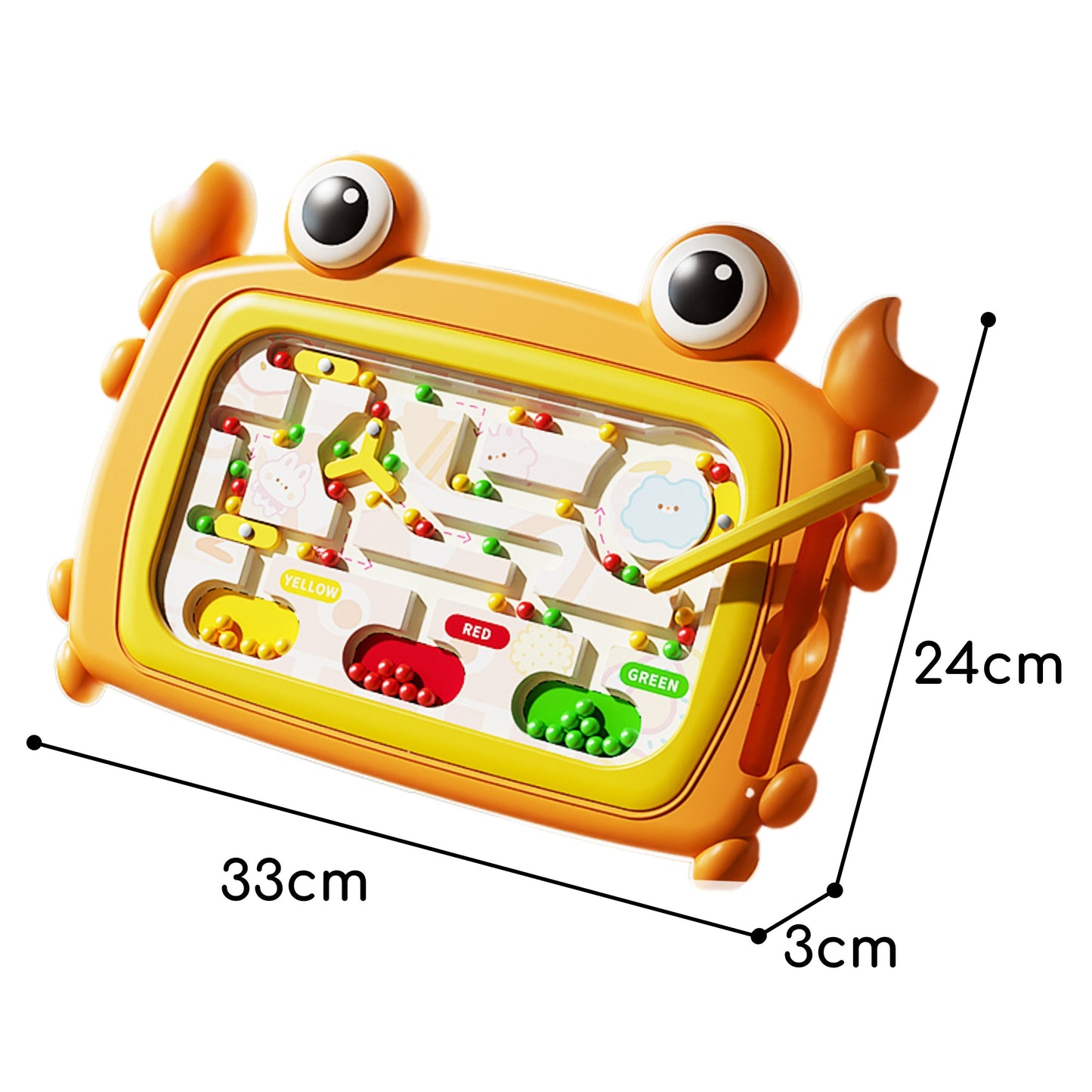 WOOPIE Montessori Magnetinė Lenta Krabas Labirintas Oranžinė