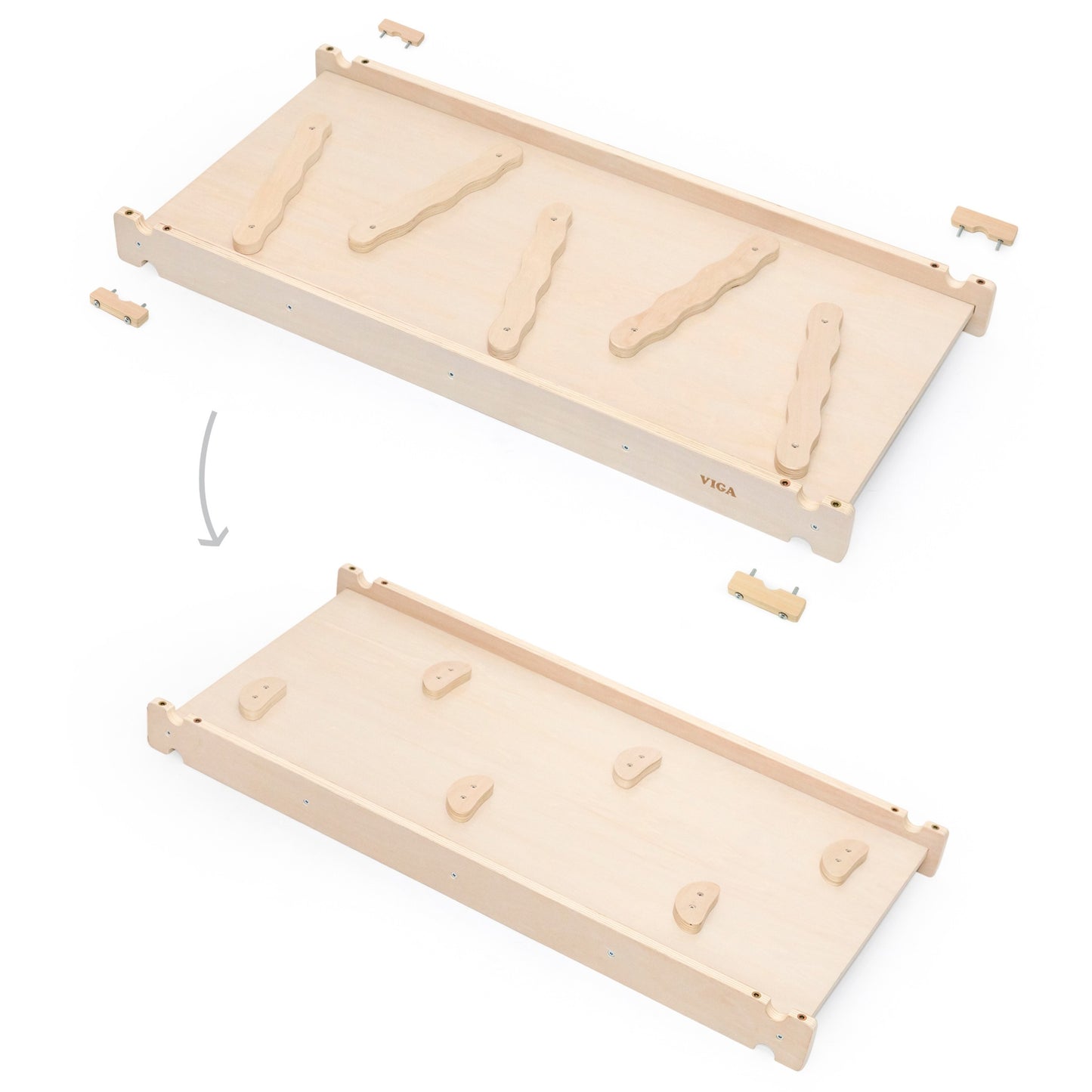 VIGA Medinė čiuožykla su lipimo siena namų žaidimų aikštelei