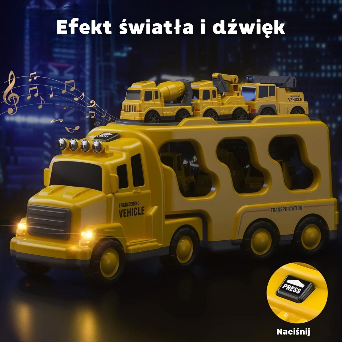 WOOPIE Kelio Pagalbos Vilkikas su 5 Automobiliais Rinkinys