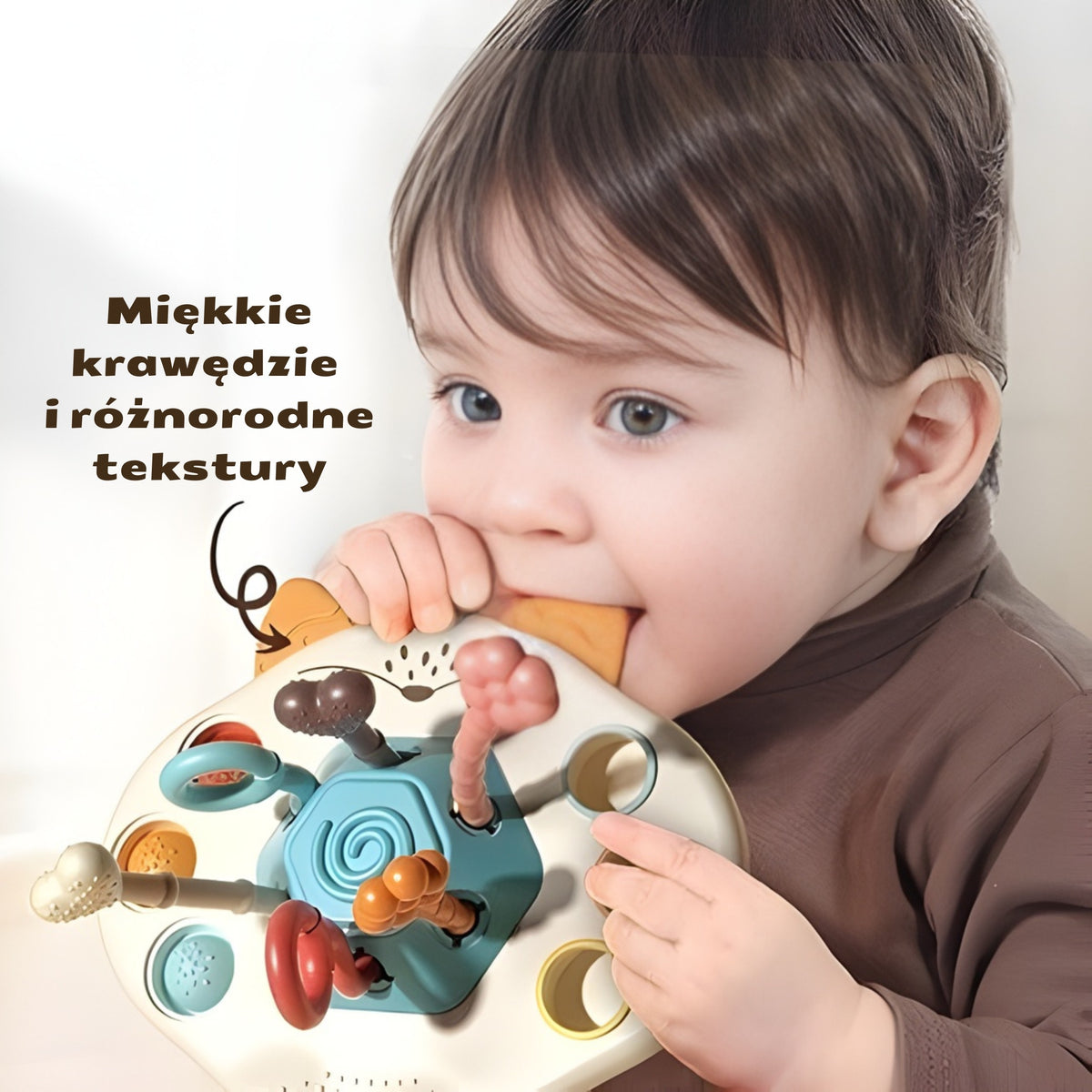 WOOPIE BABY Montessori Sensorinė Lapė – Kramtukas ir Barškutis