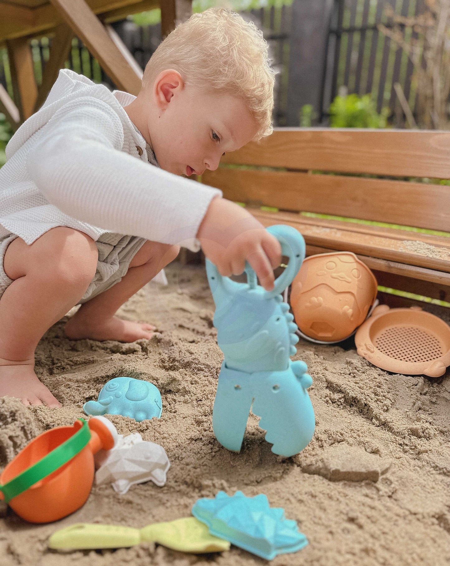 WOOPIE GREEN Biologiškai skaidomas krokodilo formos kastuvas smėliui ir vandeniui, mėlynas – vaizdas 8