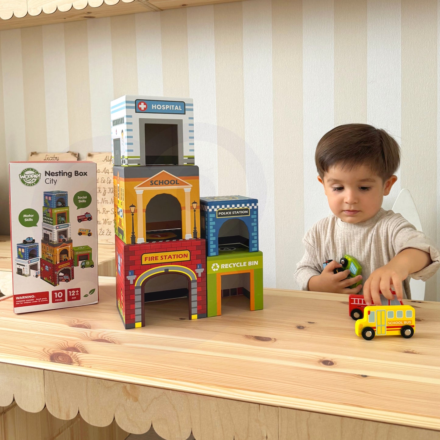 Woopie Green medinė dėlionė „Miesto transportas“ – 10 dalių rinkinys – vaizdas 3