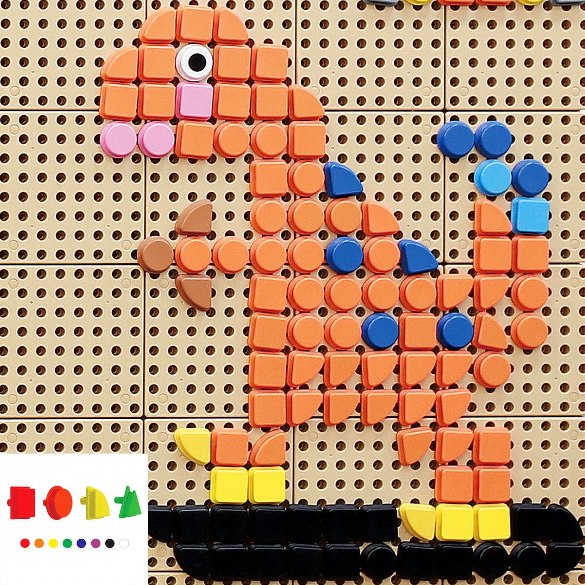 MASTERKIDZ Geometriniai elementai 8 spalvų, 256 vnt. STEM priedai