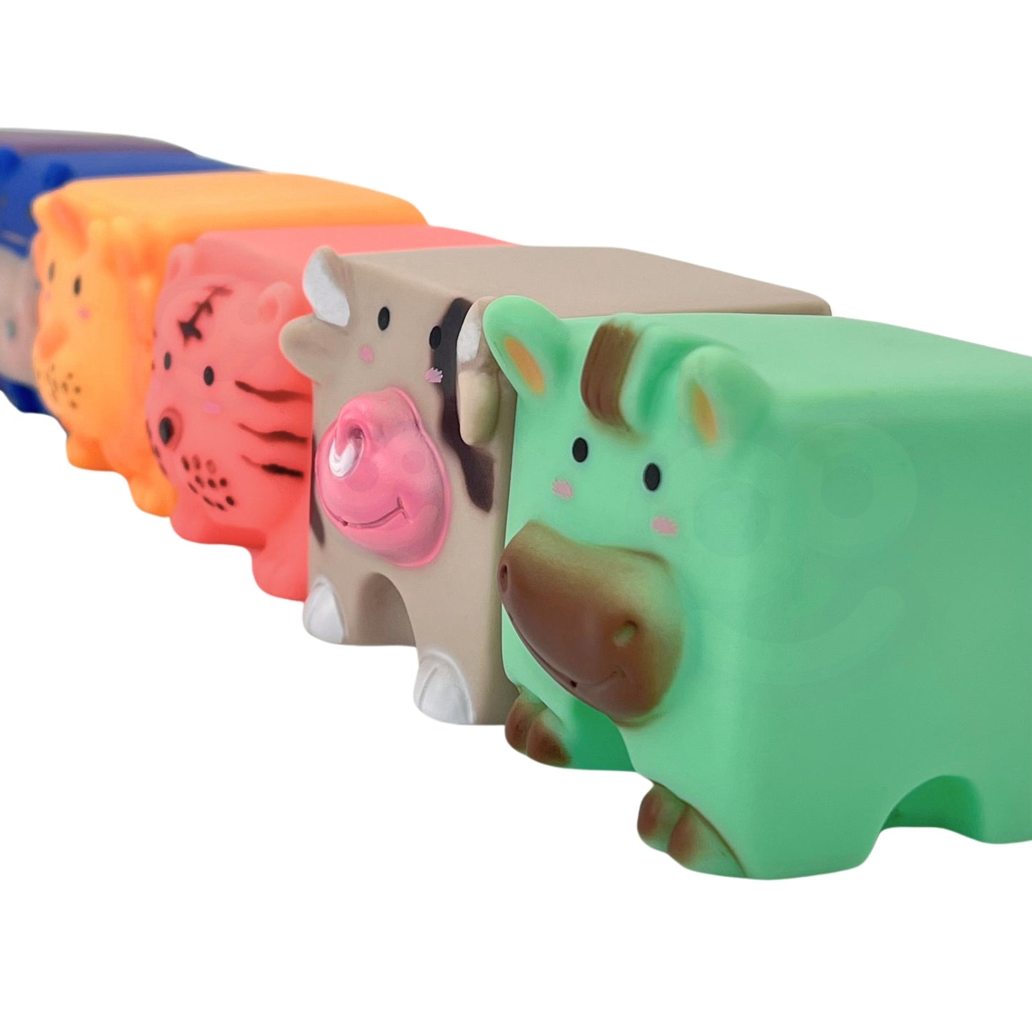 WOOPIE BABY sensorinės kaladėlės-dėlionė „Gyvūnėliai“ (spaudžiamos, su garsu), 6 elementai – pagrindinis vaizdas