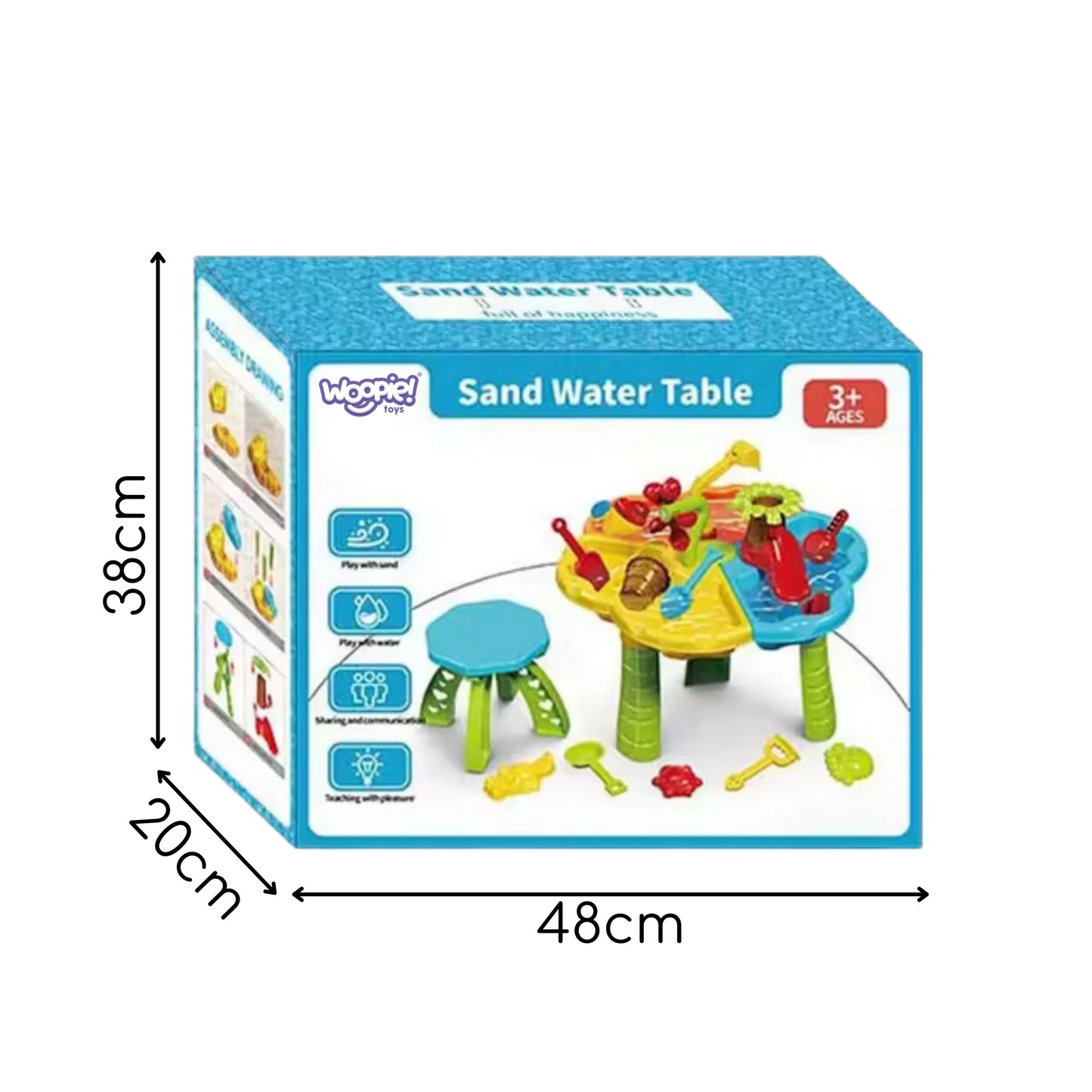 WOOPIE Vandens ir smėlio stalas 2in1 su kėdute – vaizdas 4