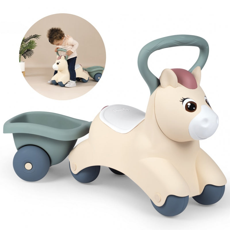 SMOBY Little First Pony Ride On Pony su priekaba