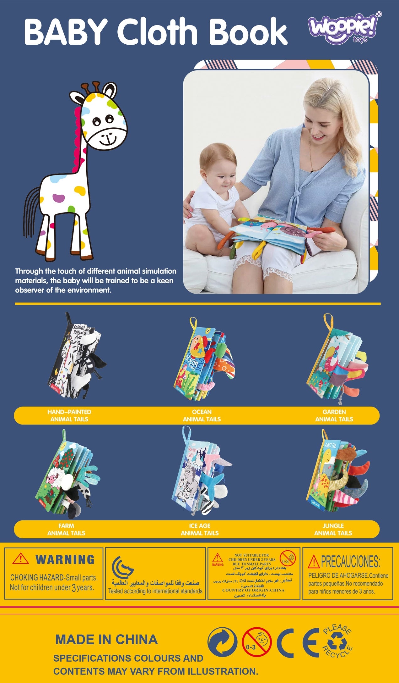 WOOPIE BABY Kontrastinė Sensorinė Knygelė Kūdikiams – vaizdas 3