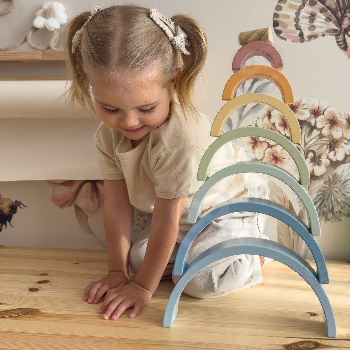 TOOKY TOY Pastelinė Vaivorykštė – Medinis Montessori Žaislas