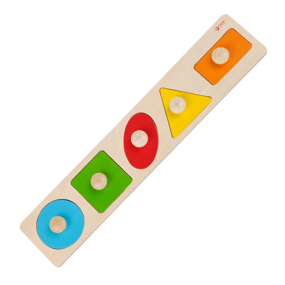 CLASSIC WORLD Montessori medinė dėlionė vaikams „Figūrų, formų ir spalvų pažinimas“, 7 elementai – vaizdas 5