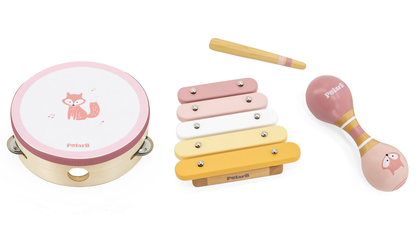 Viga PolarB medinių muzikos instrumentų rinkinys, rožinis – vaizdas 2