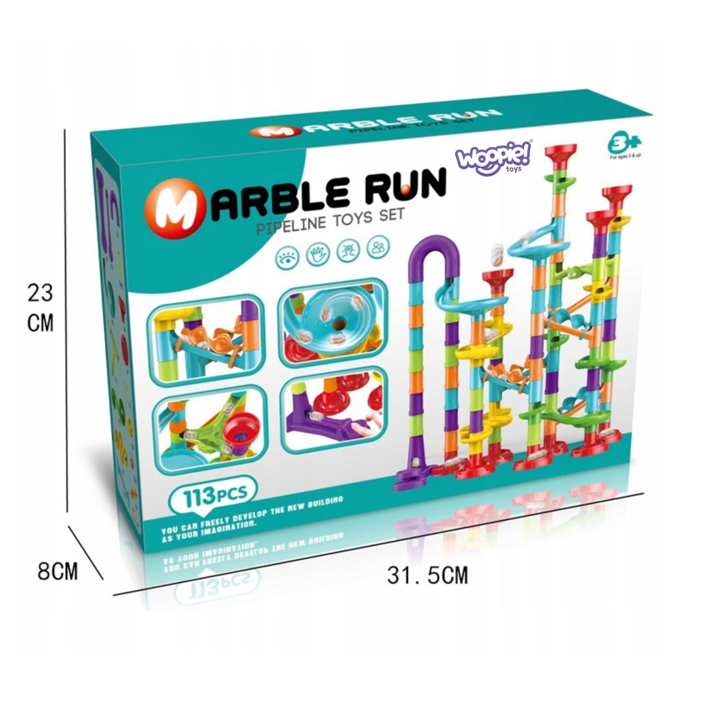 WOOPIE rutuliukų trasa (kulodromas) Spiralė, 113 dalių rinkinys – vaizdas 4