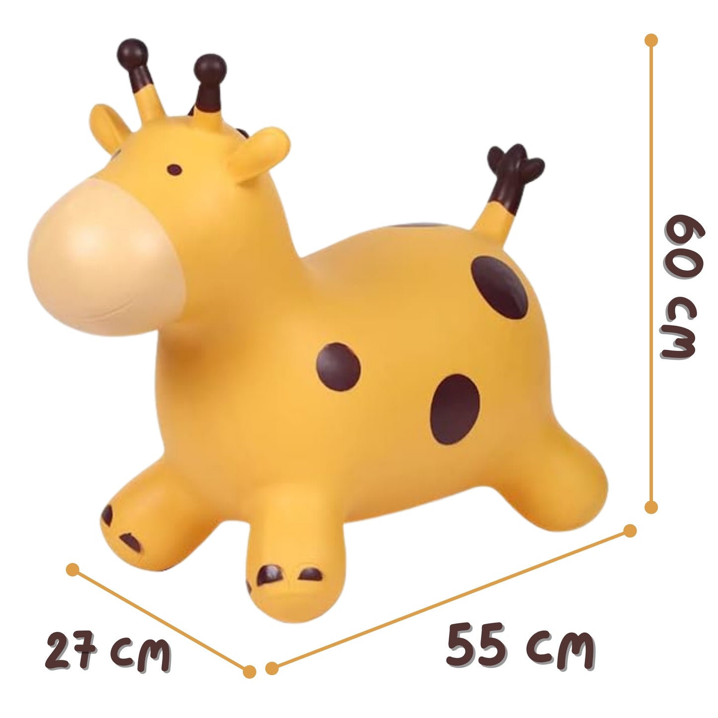 WOOPIE Guminis šokliukas Žirafa, Geltonas, pripūstas – vaizdas 2