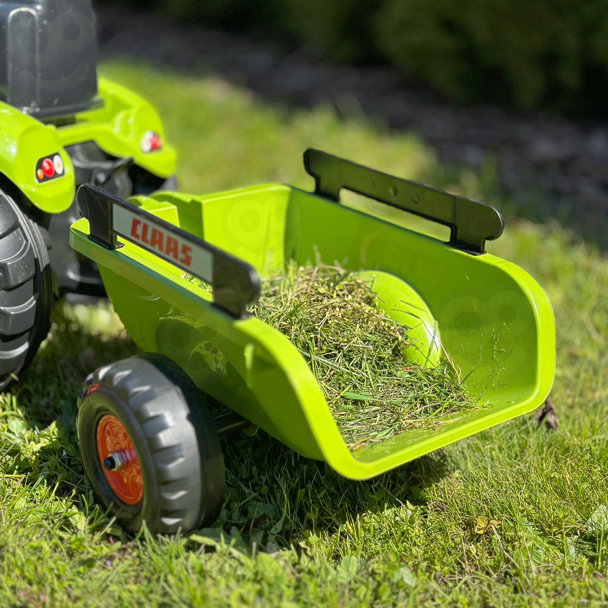FALK Claas Green minamas traktoriukas su priekaba ir garsiniu signalu 2-5 m.