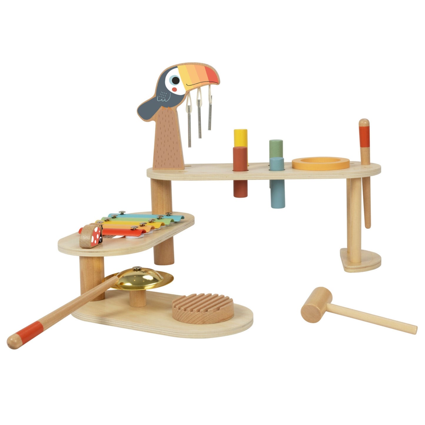 TOOKY TOY Medinė Muzikos Stalelė su Tukanu – Lavinamasis Žaislas
