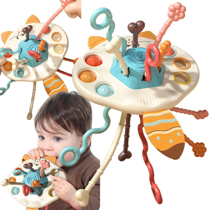 WOOPIE BABY Montessori Sensorinė Lapė – Kramtukas ir Barškutis