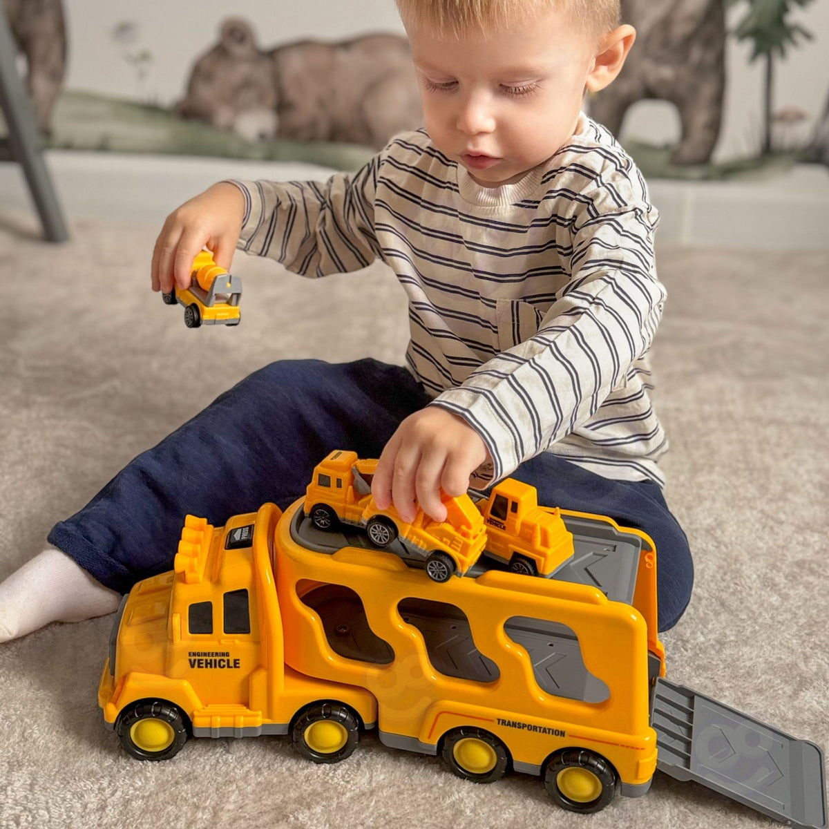 WOOPIE Kelio Pagalbos Vilkikas su 5 Automobiliais Rinkinys