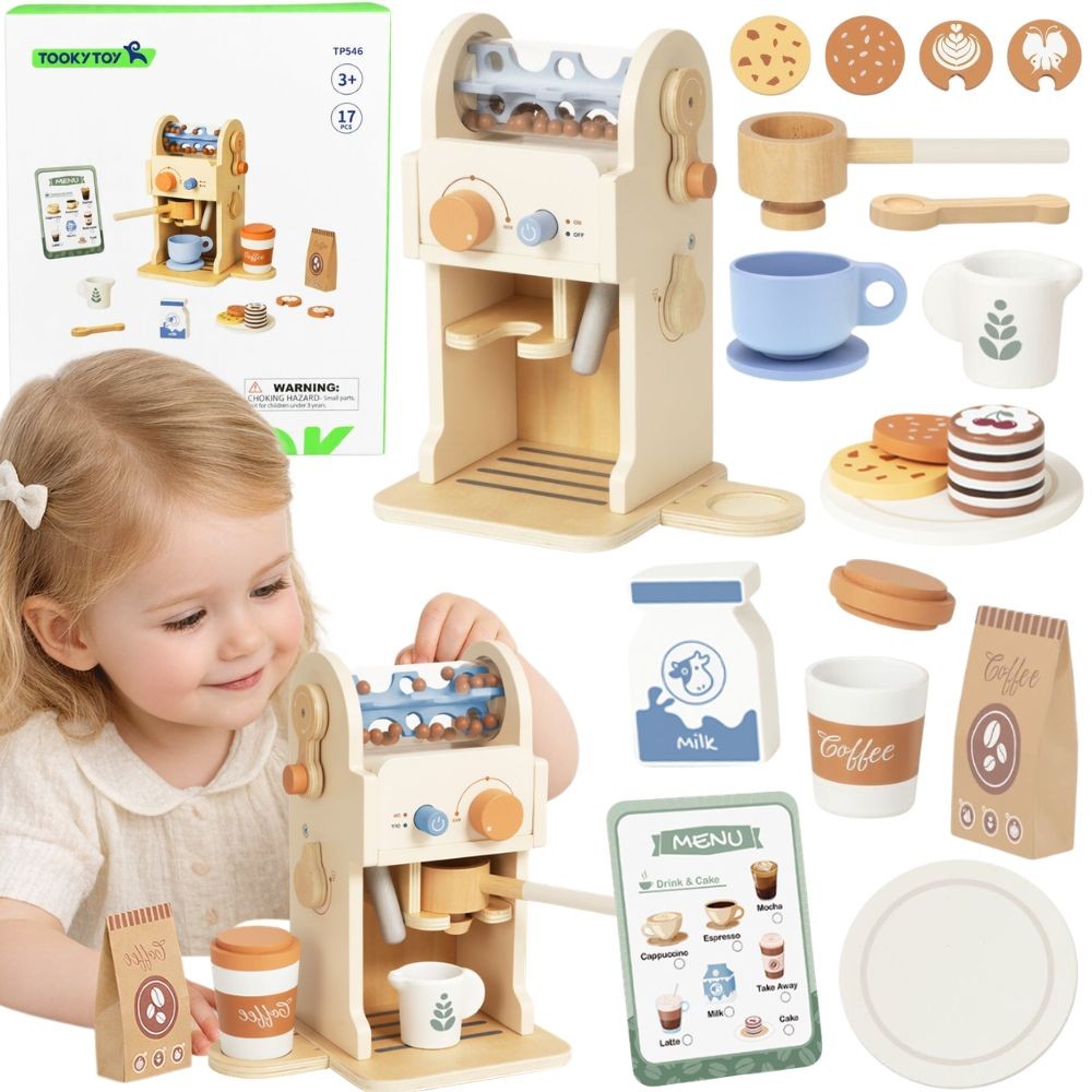 TOOKY TOY Medinis Kavos Aparatas Barista Espresso Rinkinys