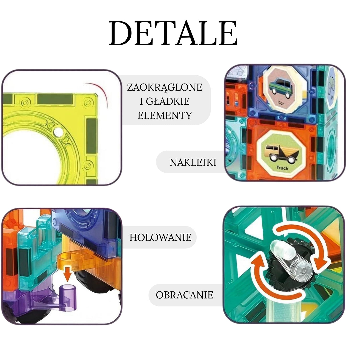 WOOPIE Magnetiniai 3D blokeliai Pilis ir Transportas 71 vnt.