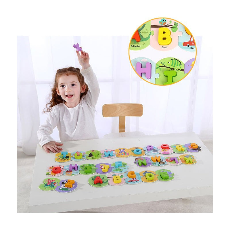 TOOKY TOY Medinė dėlionė Montessori, Abėcėlė