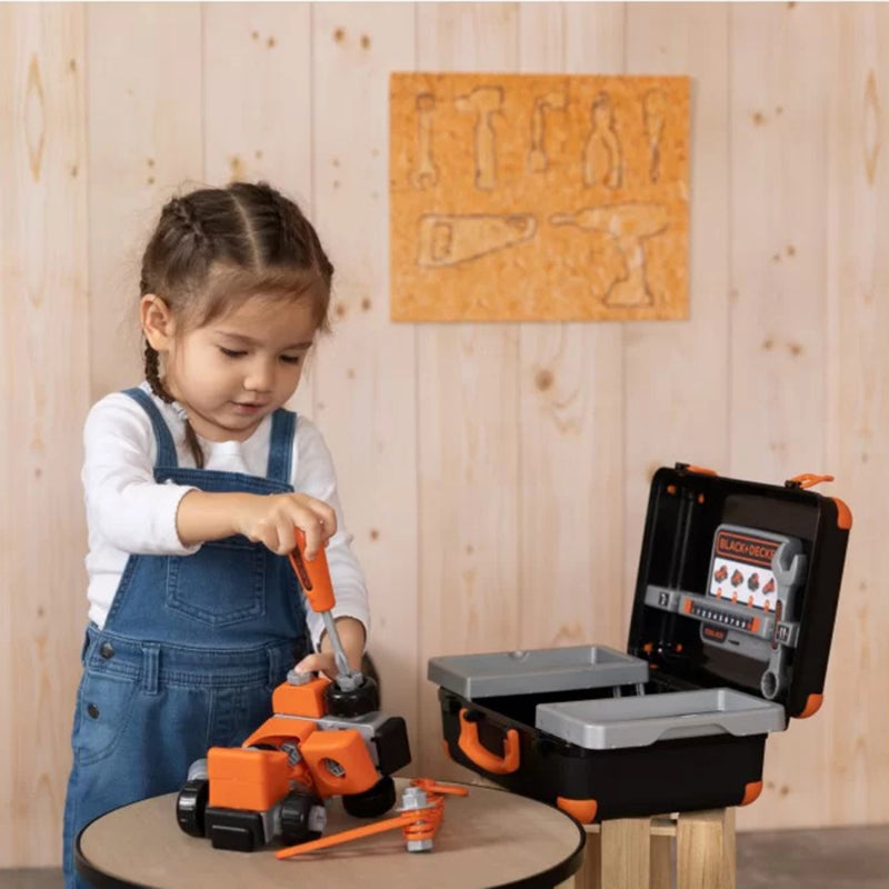 SMOBY Black & Decker įrankių dėklas + automobilio dalys