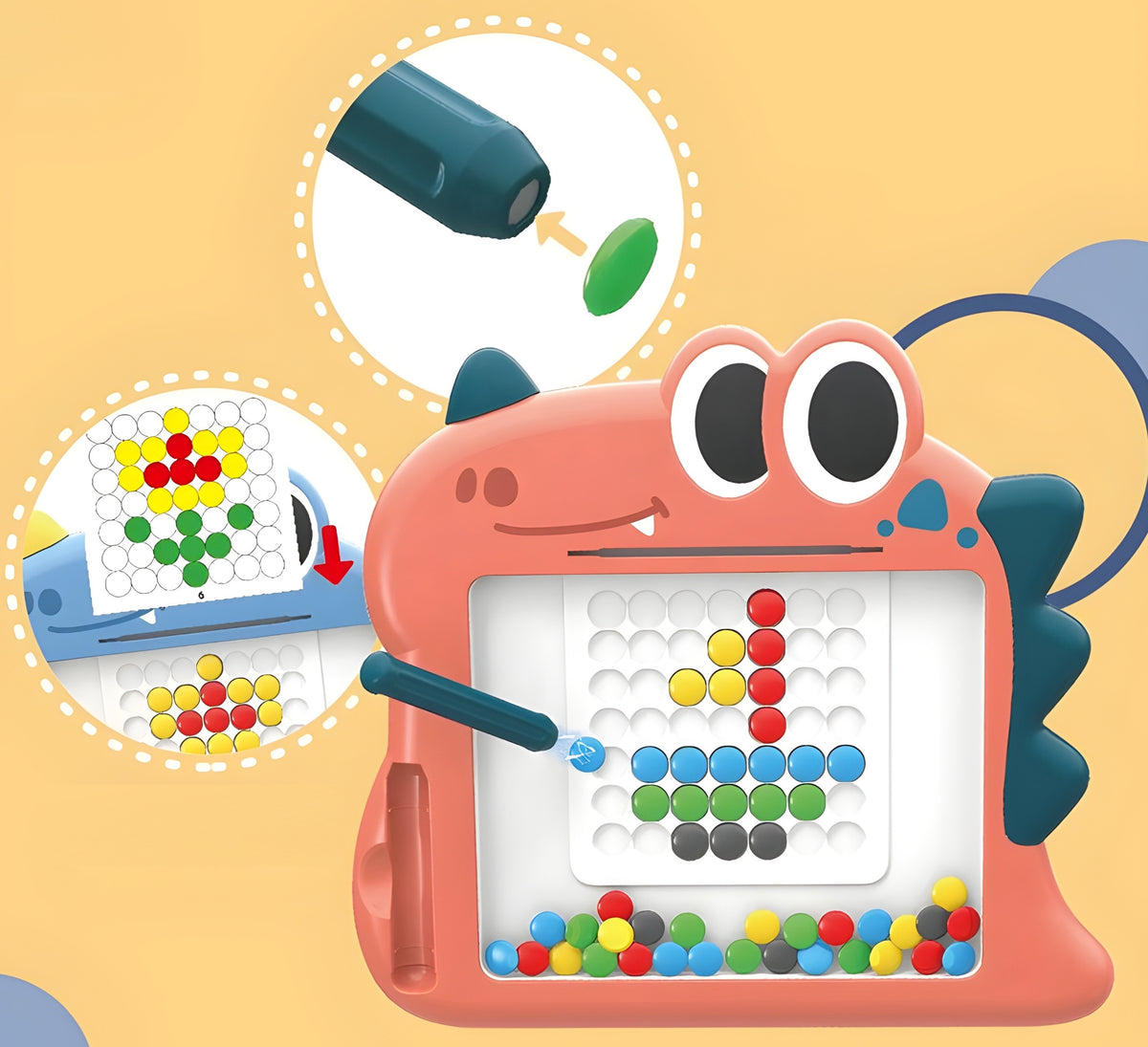 WOOPIE MagPad Magnetinė Lenta Vaikams Montessori Mozaika
