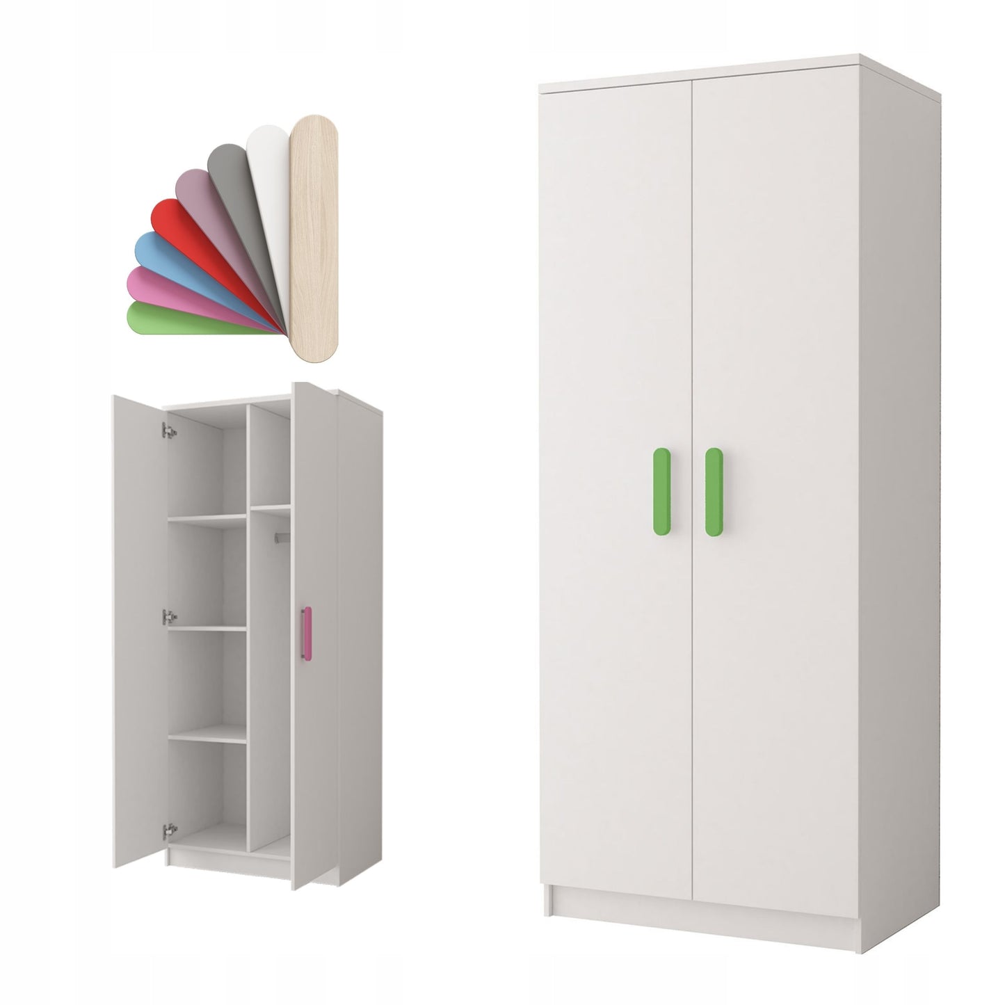 Balta vaikiška spinta su pasirinktinėmis rankenomis – vaizdas 2