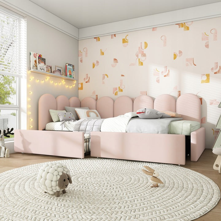 Lova su stalčiais 190x90 cm – vaizdas 2