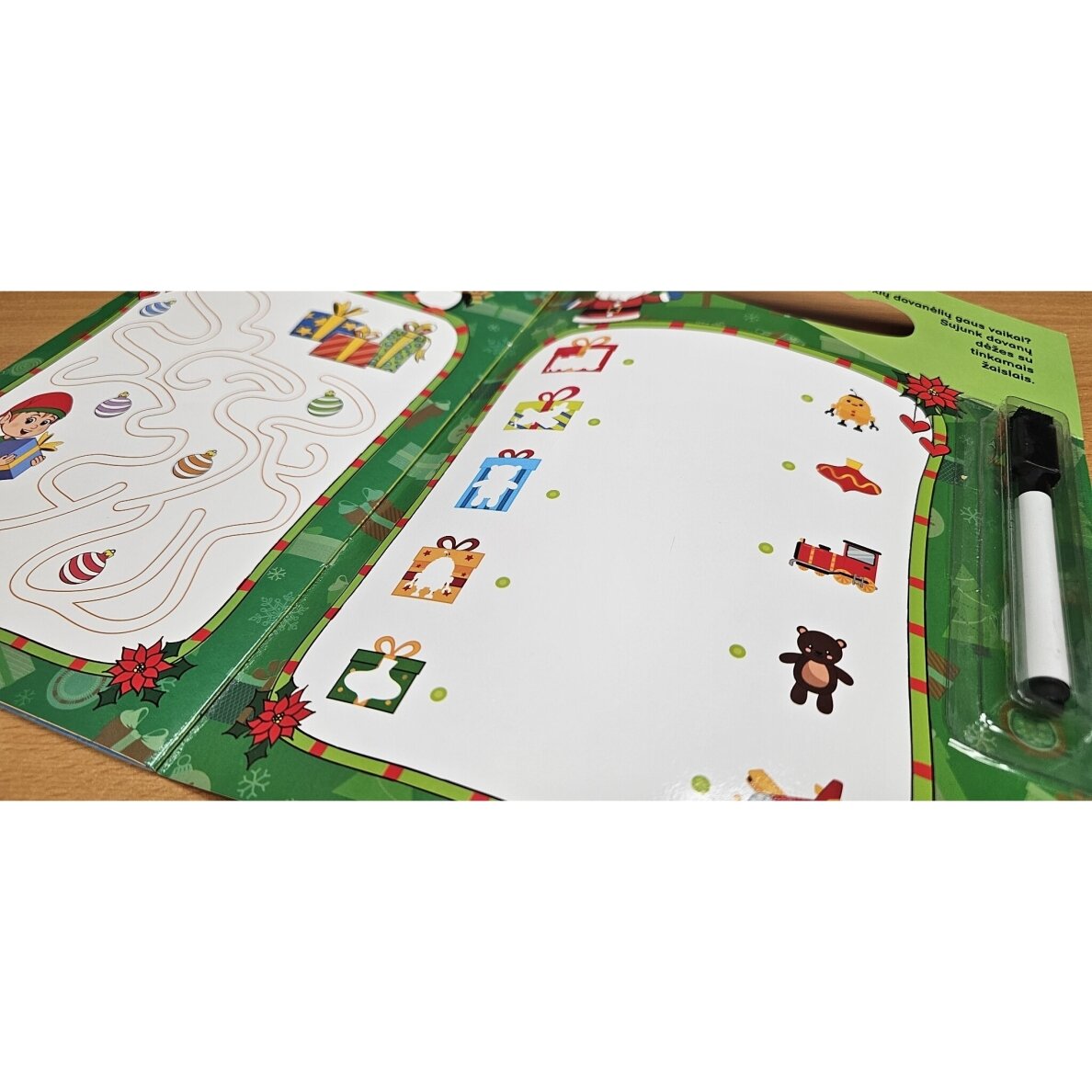 Kalėdinė užduočių knygelė 3-4 metų vaikams su flomasteriu – vaizdas 2