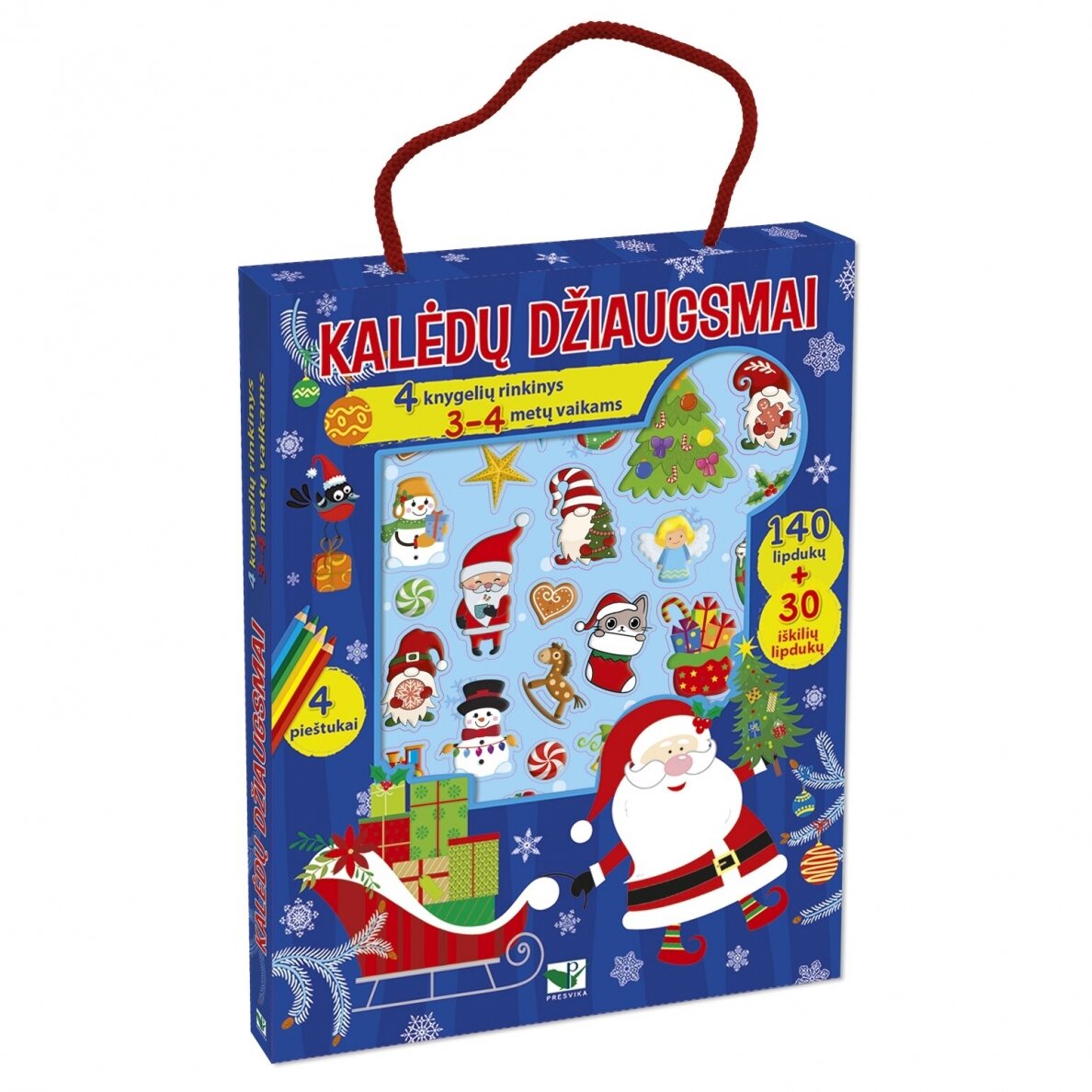 Kalėdinis rinkinys Kalėdų džiaugsmai 3-4 metų vaikams (knygelės, lipdukai, pieštukai) – pagrindinis vaizdas